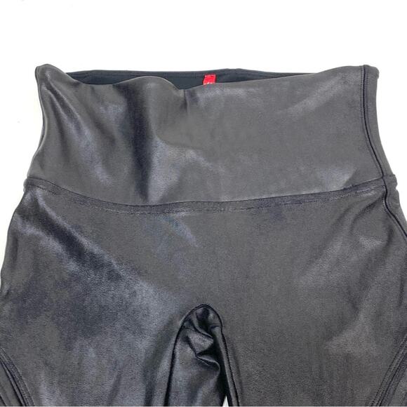Spanx High Waisted Faux Leather Moto Leggings Black M - Picture 5 of 10